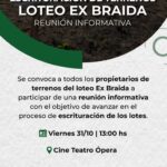 San Basilio: Reunión Informativa – Escrituración de Terrenos Loteo Ex Braida.