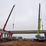 Circunvalación Río Cuarto: En marcha el montaje de vigas del puente distribuidor sobre RN 8